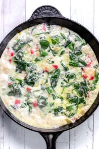 top view of healthy egg white frittata