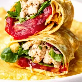 egg white wrap rolled up as a wrap
