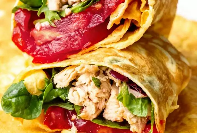 egg white wrap rolled up as a wrap